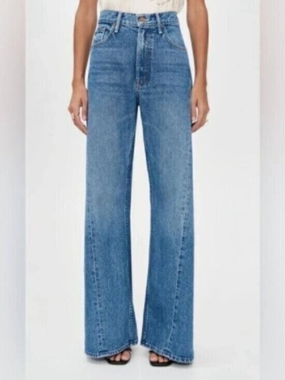 New! MOTHER The Lemon Twist High-Rise Flare Jeans